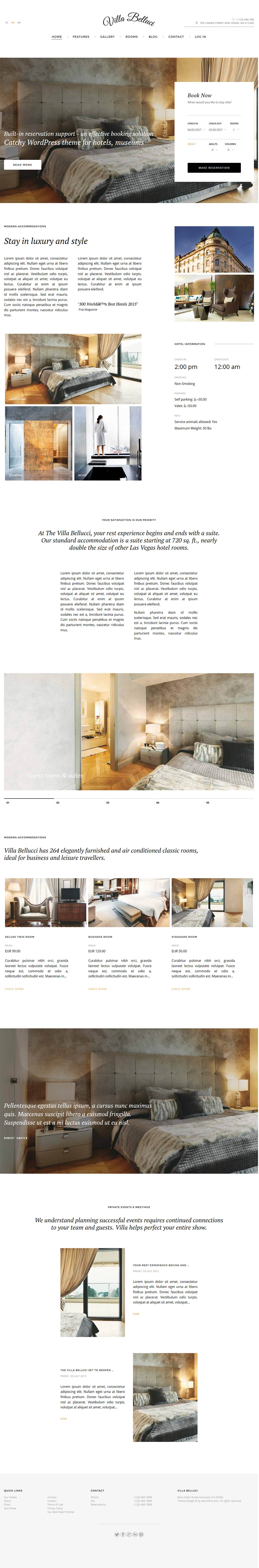 WordPress template GavickPro Villa Bellucci