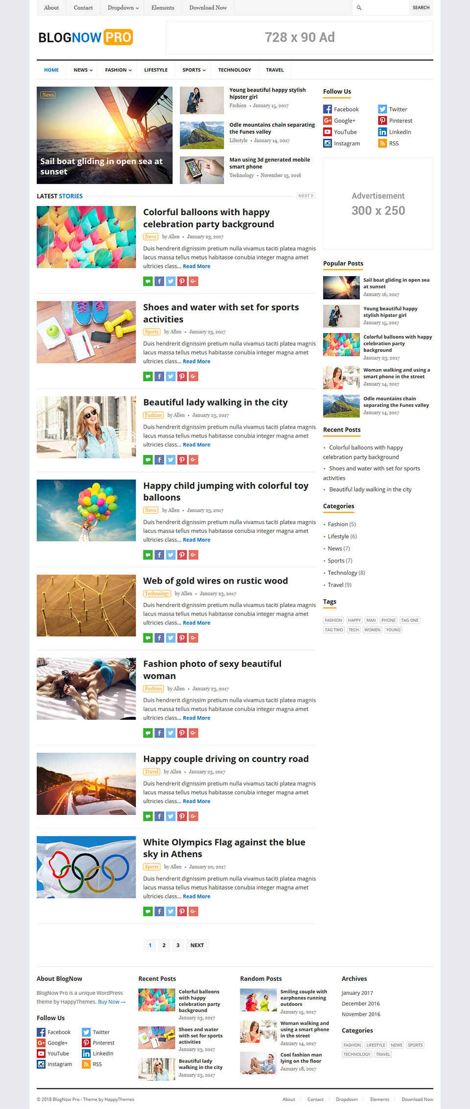 WordPress template HappyThemes BlogNow
