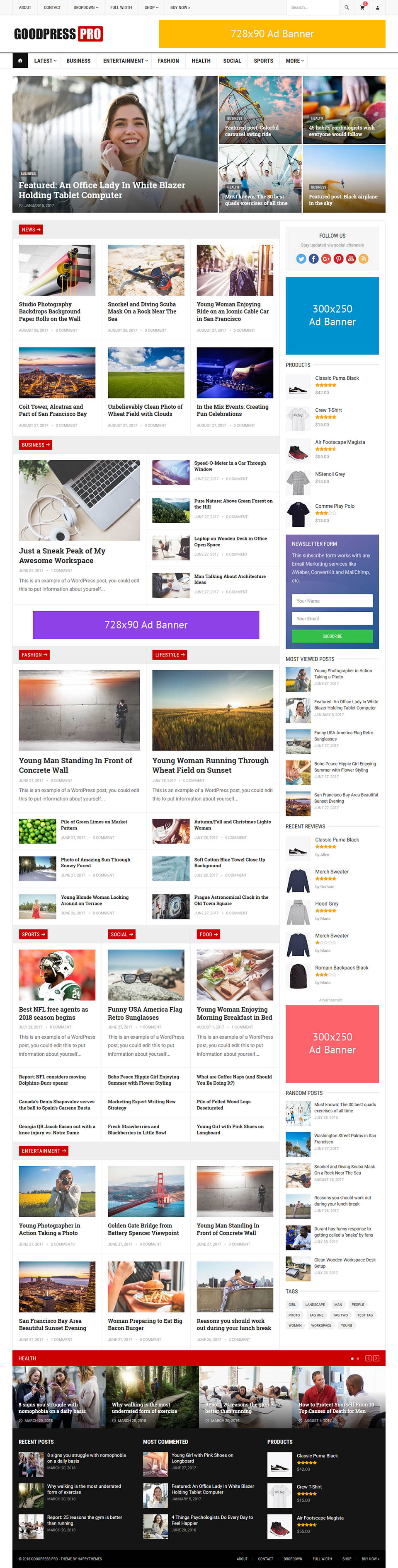 WordPress template HappyThemes GoodPress