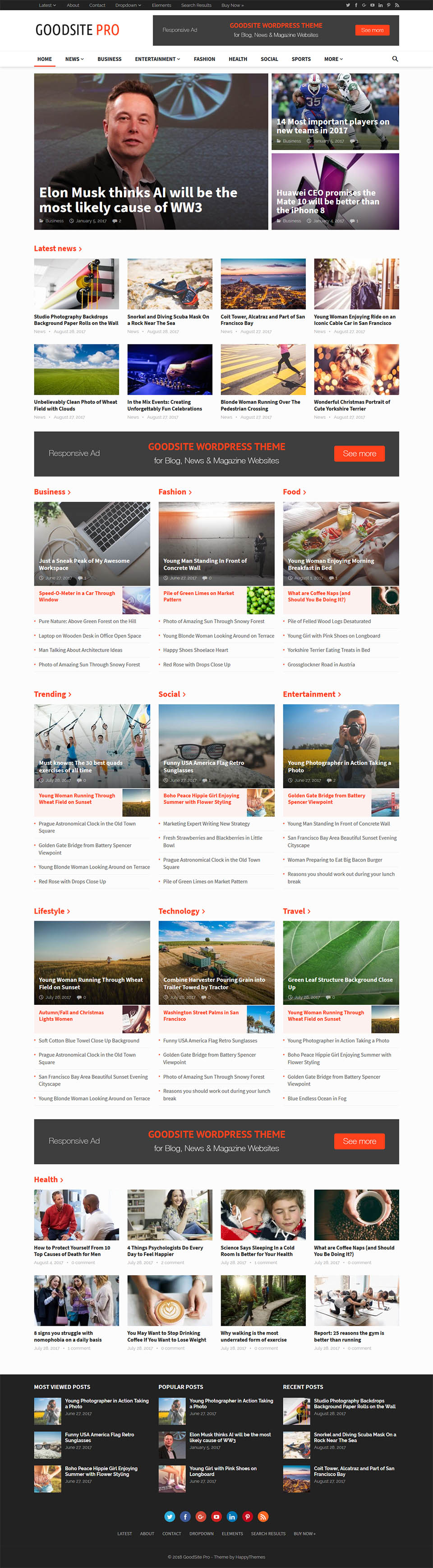 WordPress template HappyThemes GoodSite