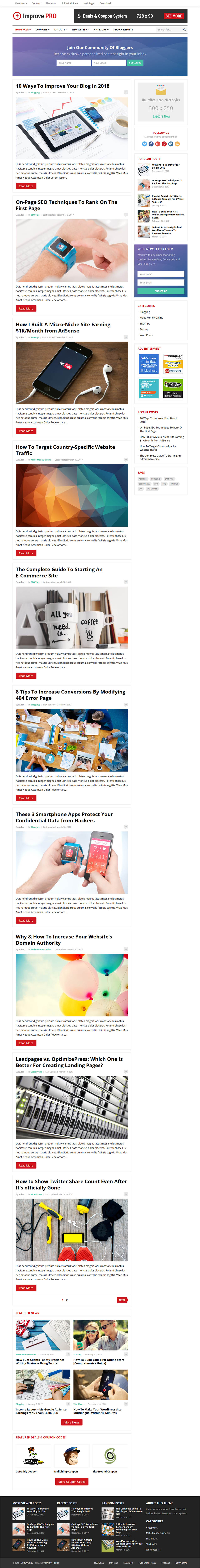 WordPress template HappyThemes Improve