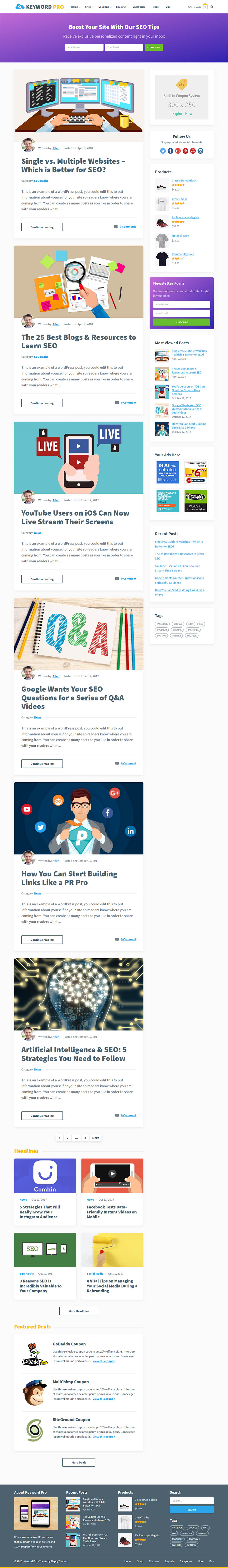 WordPress template HappyThemes Keyword