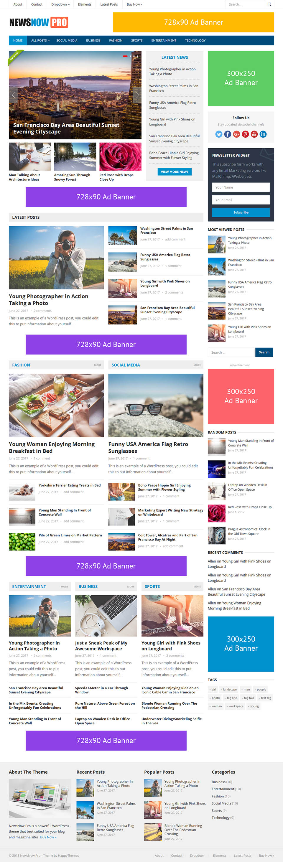 WordPress template HappyThemes NewsNow