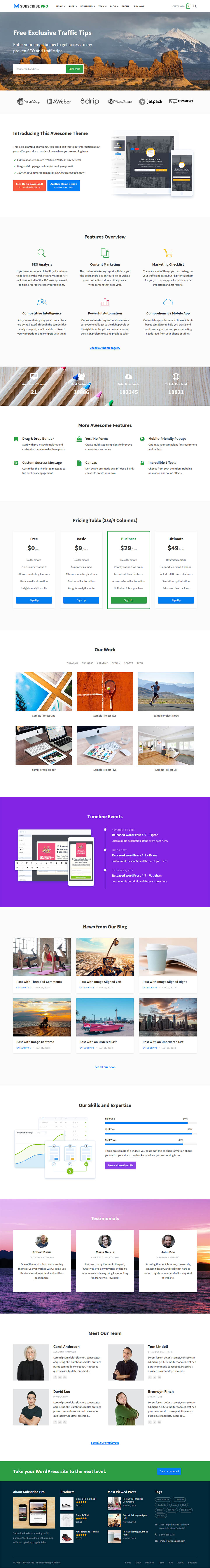 WordPress template HappyThemes Subscribe