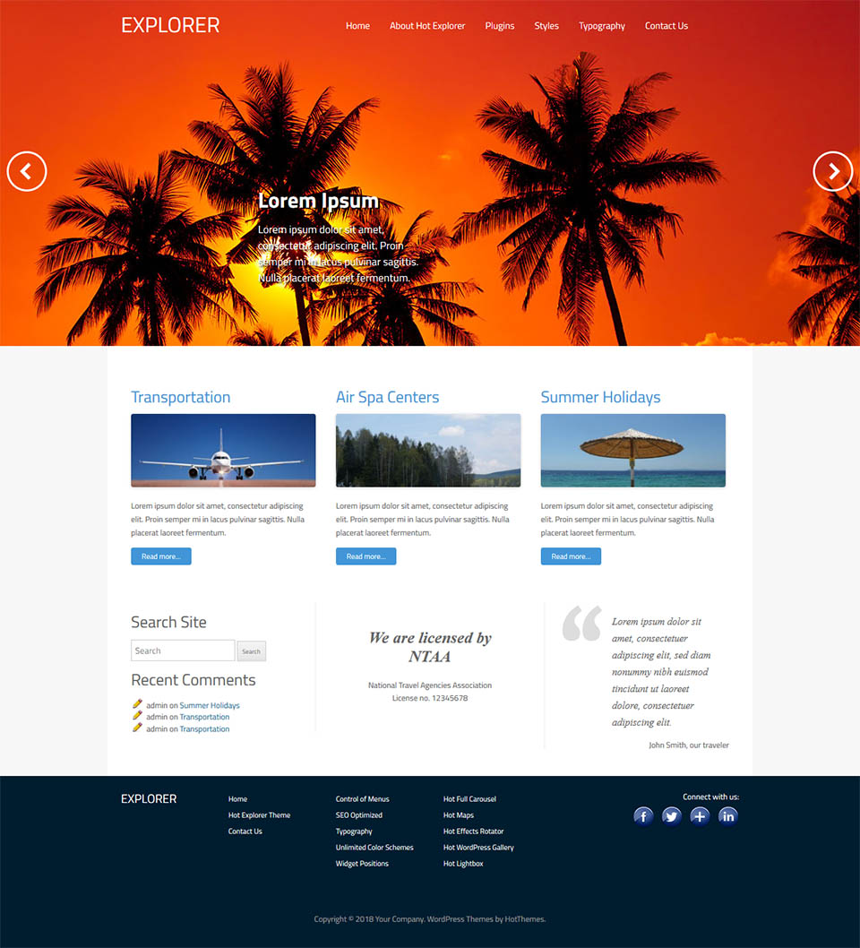 WordPress template HotThemes Explorer