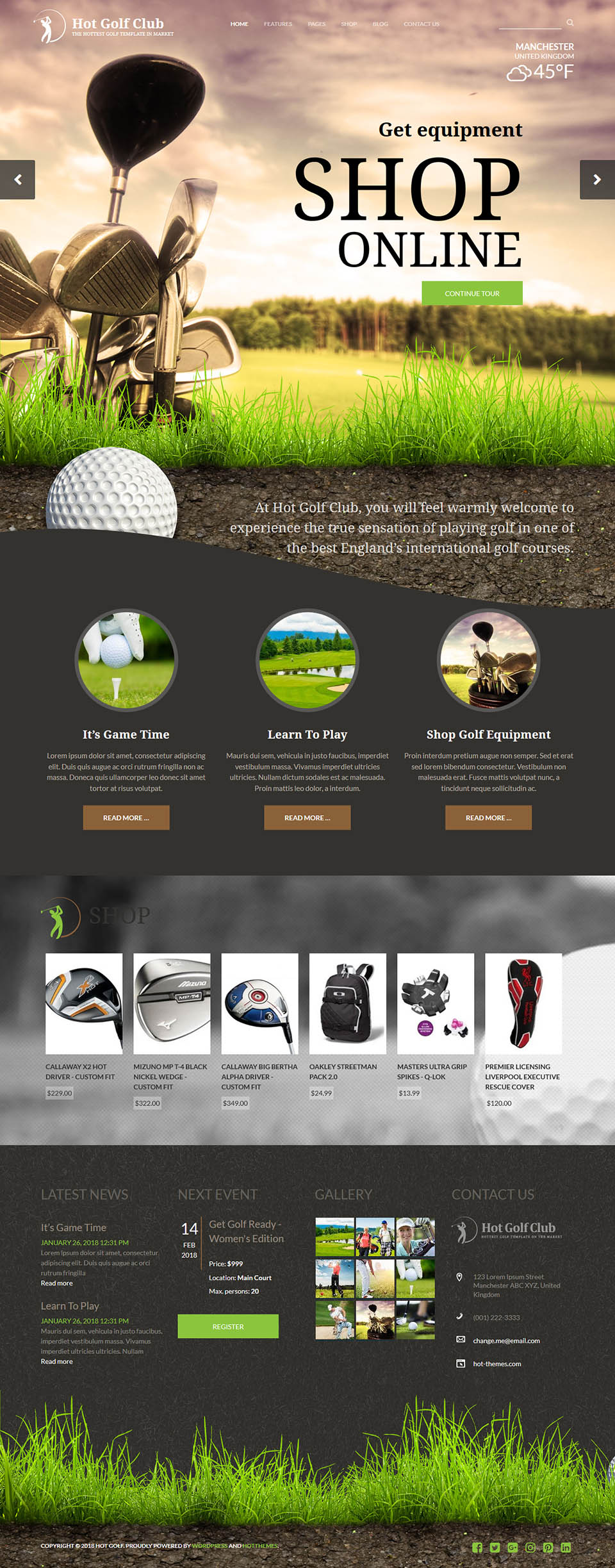 WordPress template HotThemes Golf