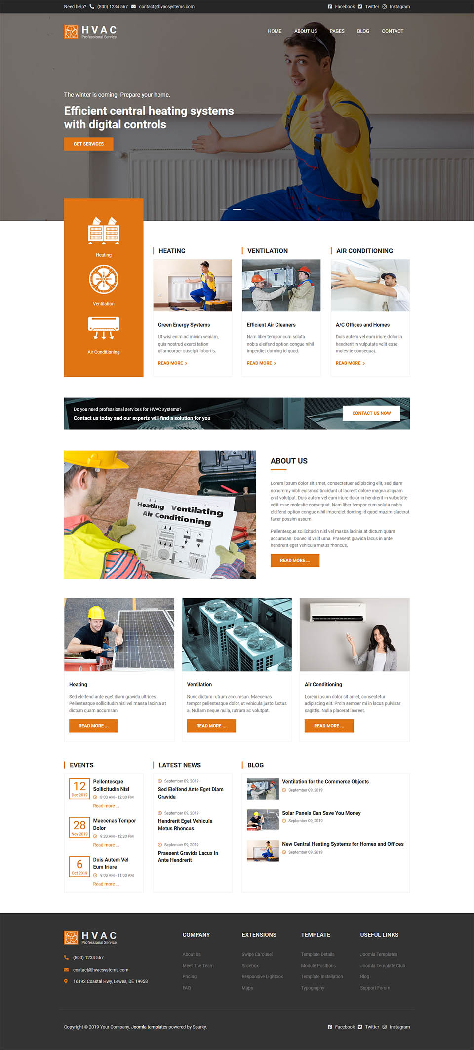 WordPress template HotThemes HVAC