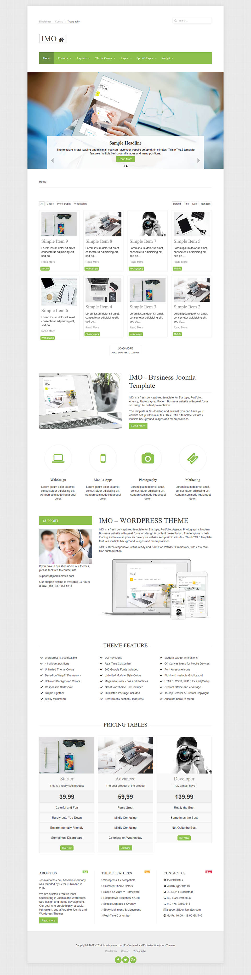 WordPress template JoomlaPlates Imo