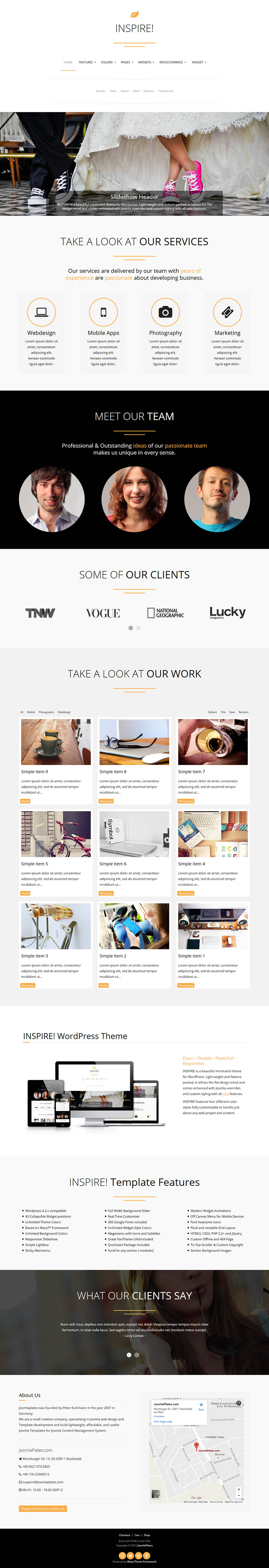 WordPress template JoomlaPlates Inspire