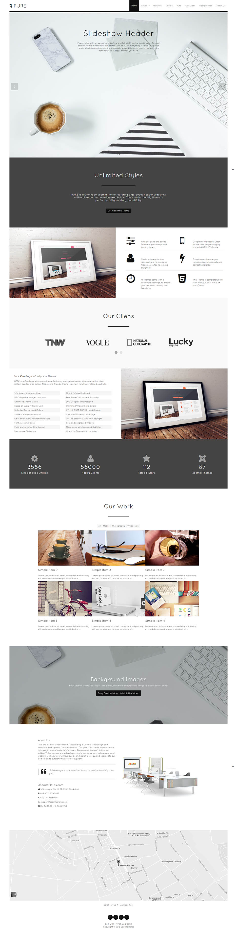 WordPress template JoomlaPlates Pure