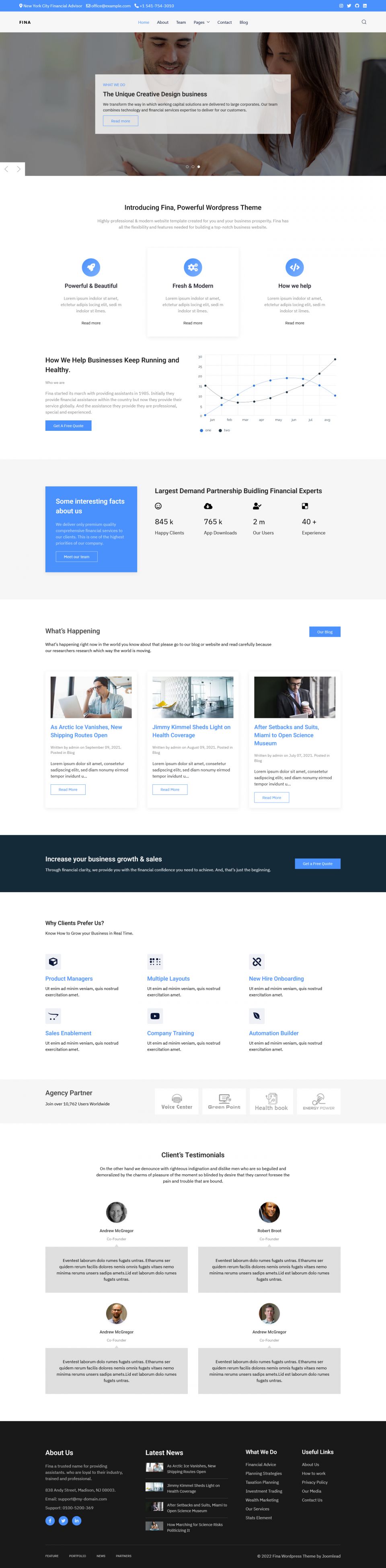 WordPress template JoomLead Fina