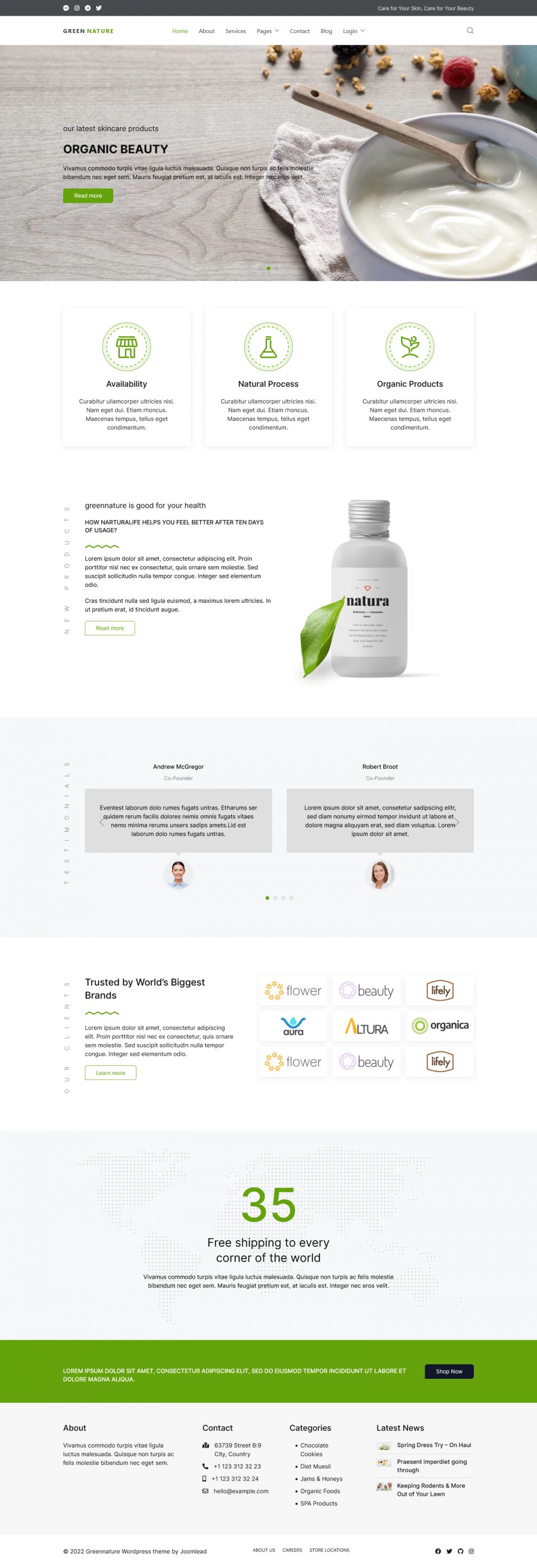 WordPress template JoomLead GreenNature