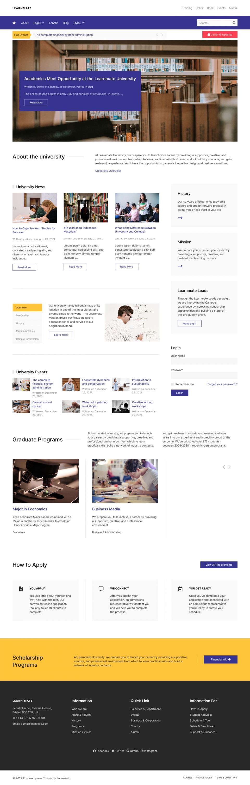WordPress template JoomLead Learnmate