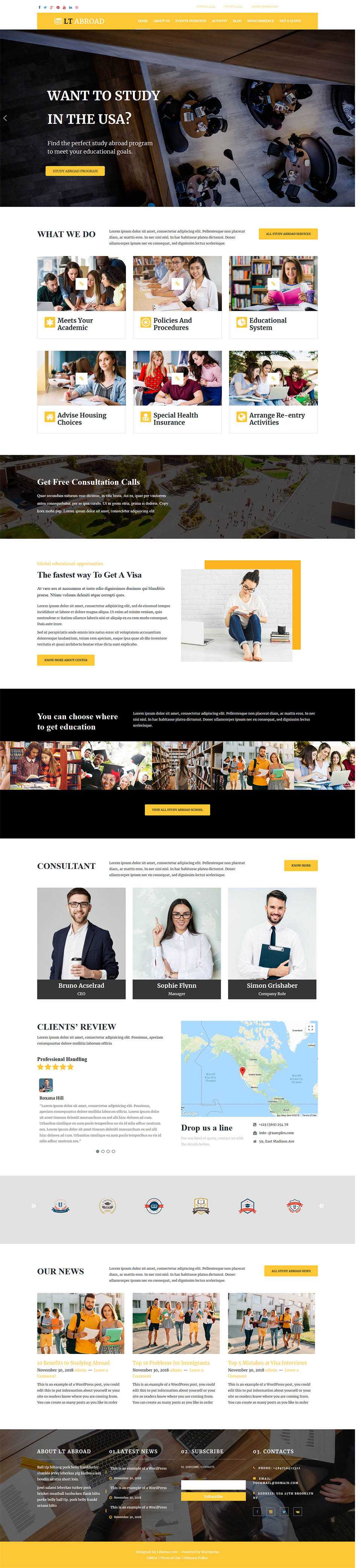 WordPress template LTheme Abroad