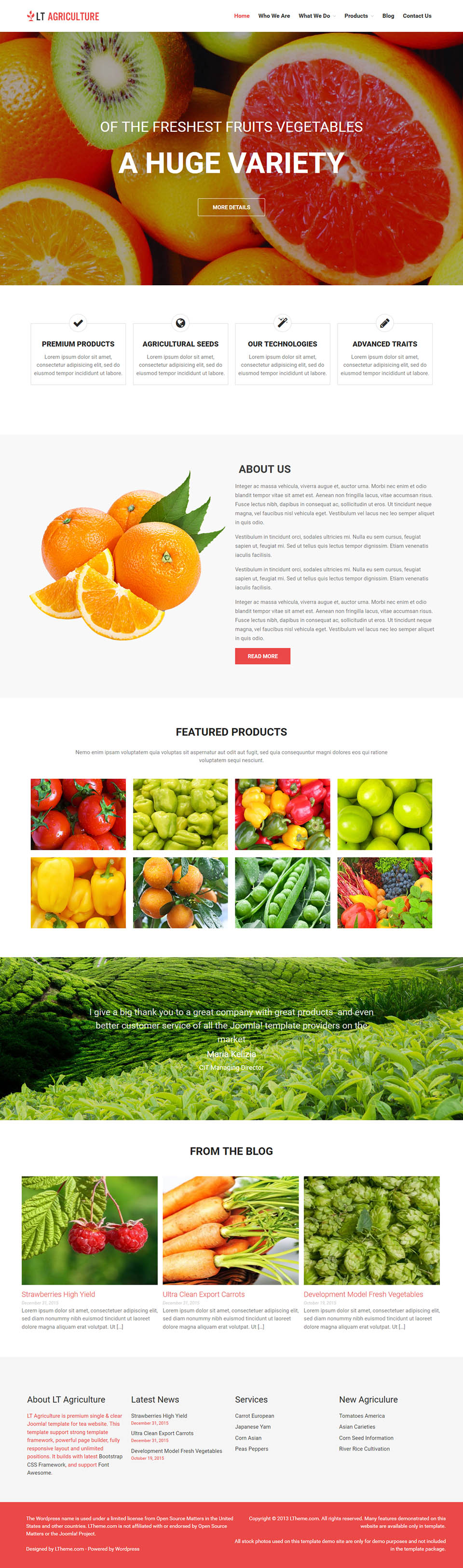 WordPress template LTheme Agriculture