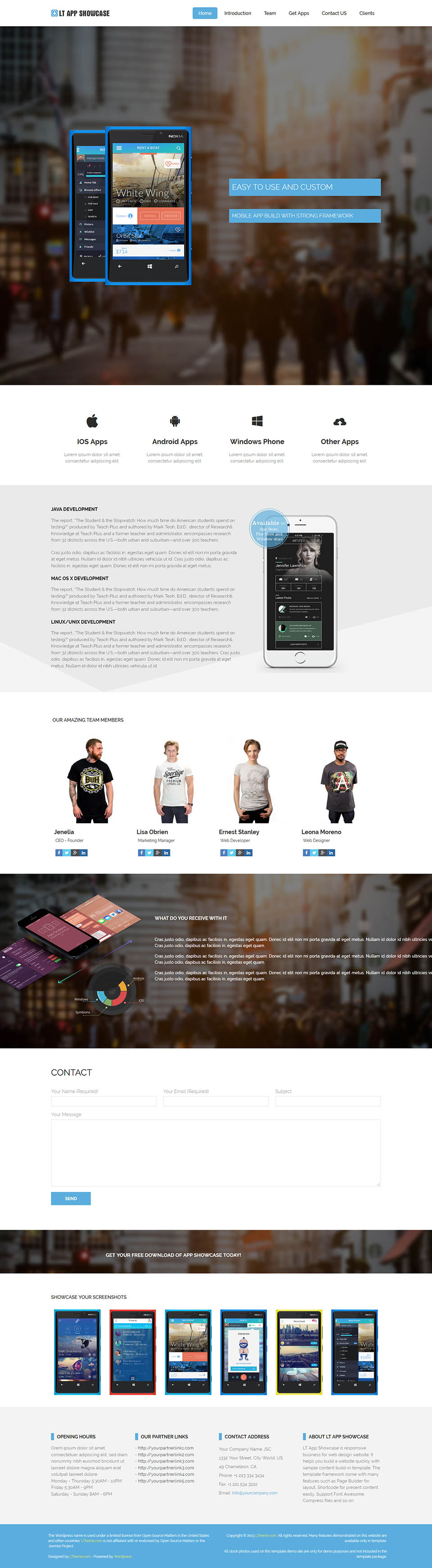 WordPress template LTheme App Showcase Onepage