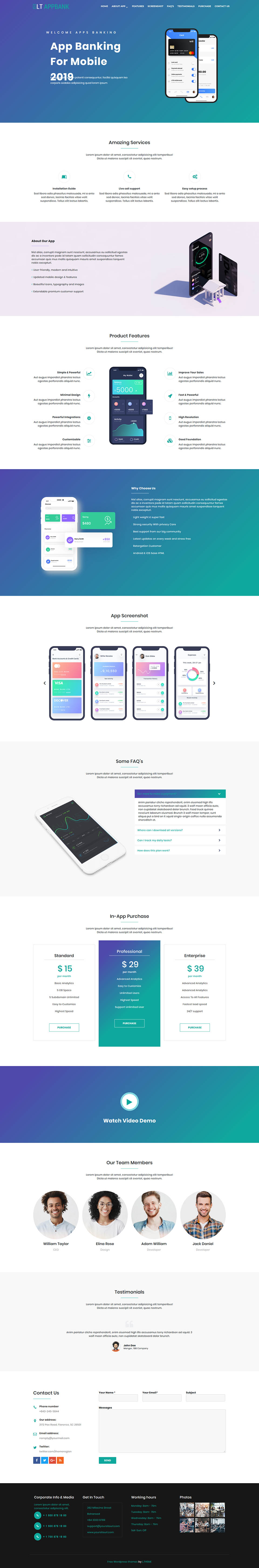 WordPress template LTheme AppBank Onepage