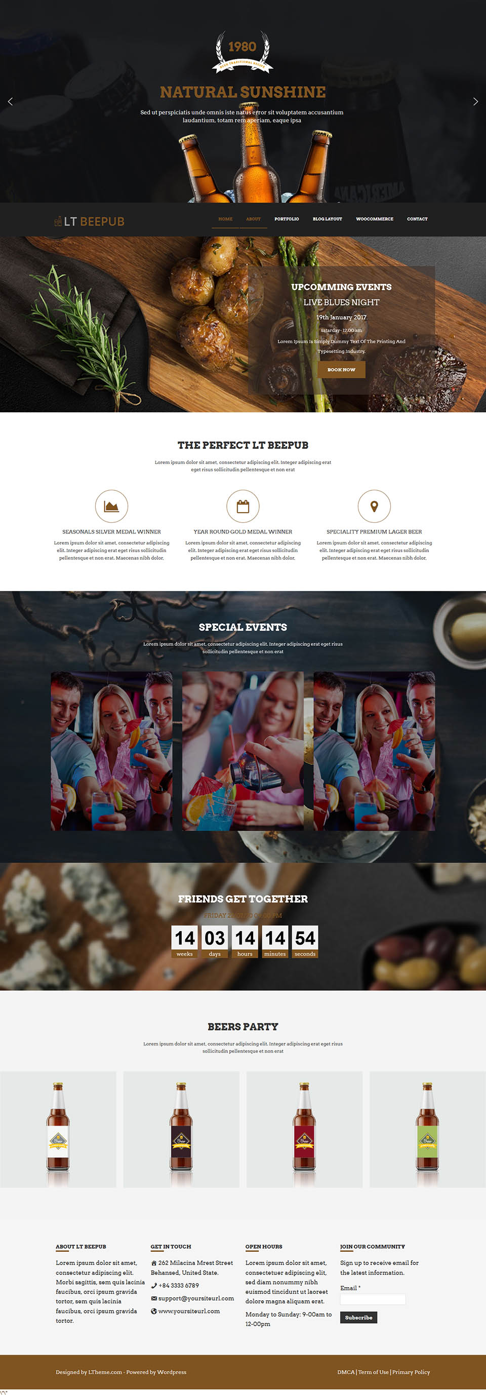 WordPress template LTheme Beepub Onepage