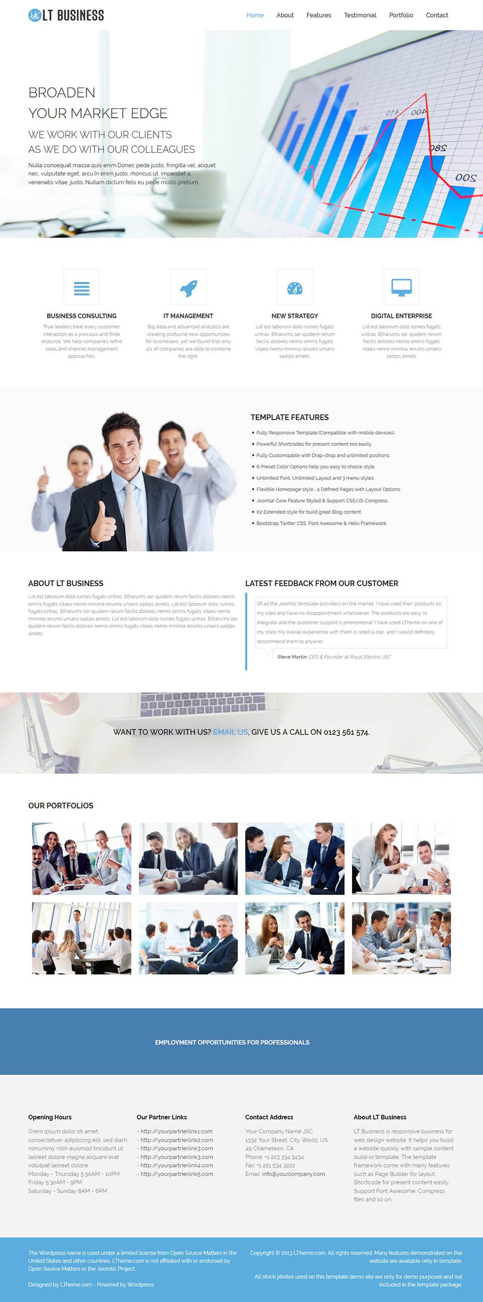 WordPress template LTheme Business Onepage