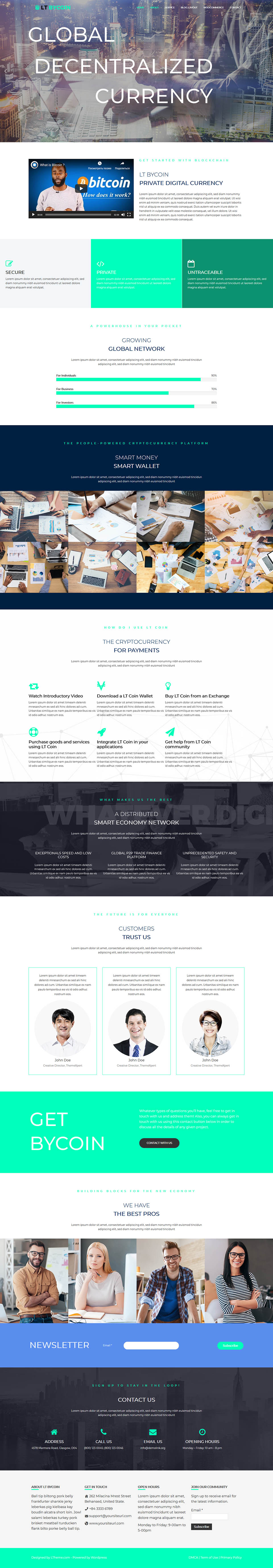 WordPress template LTheme ByCoin Onepage