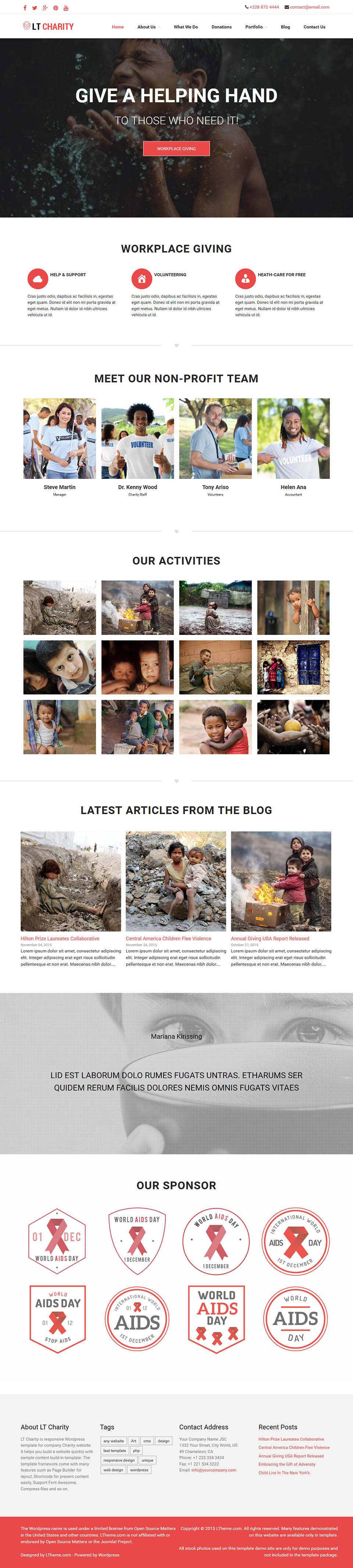 WordPress template LTheme Charity