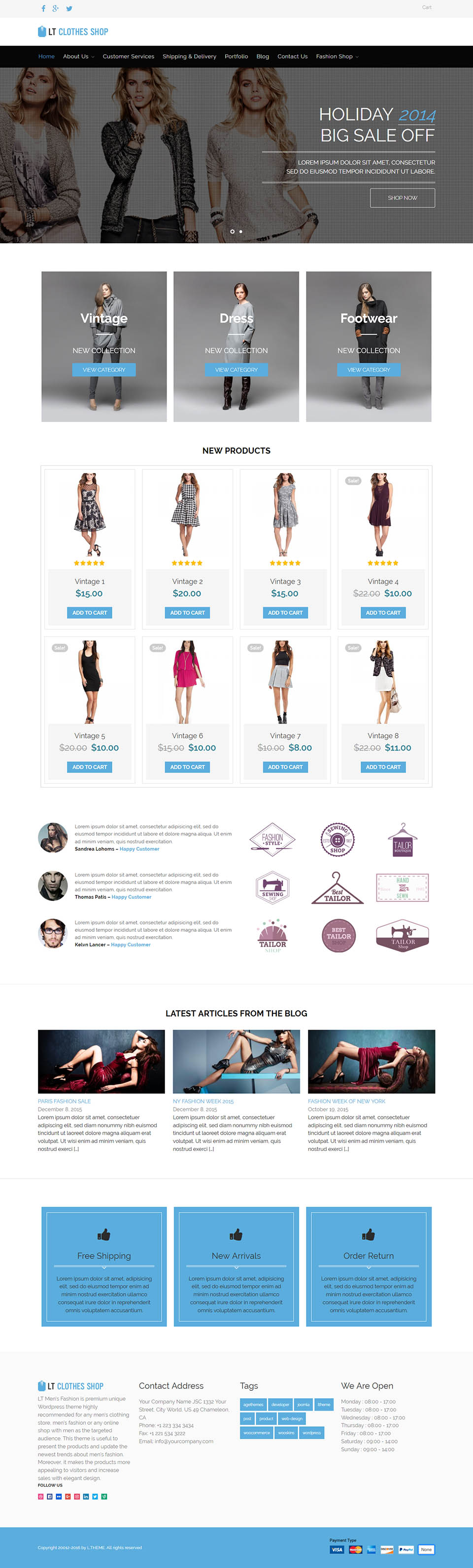 WordPress template LTheme Clothes Shop