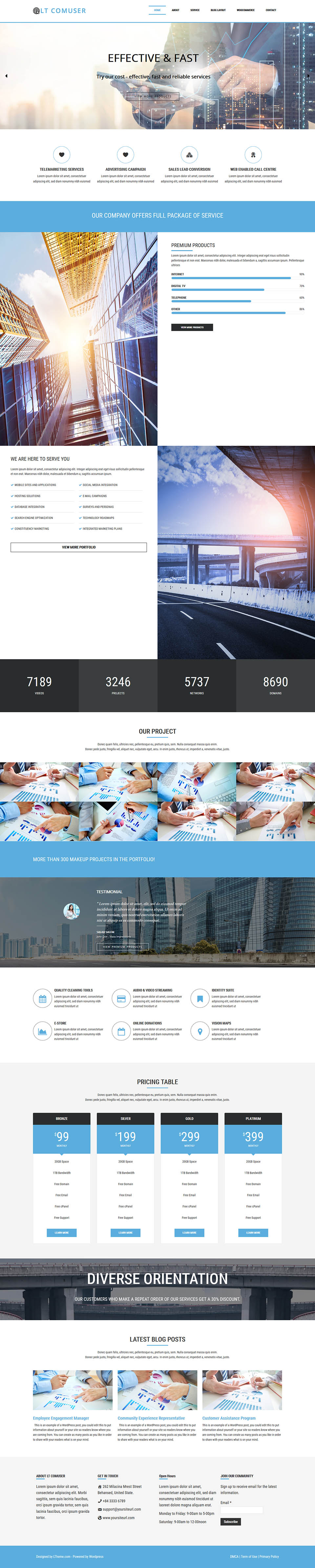 WordPress template LTheme Comuser Onepage