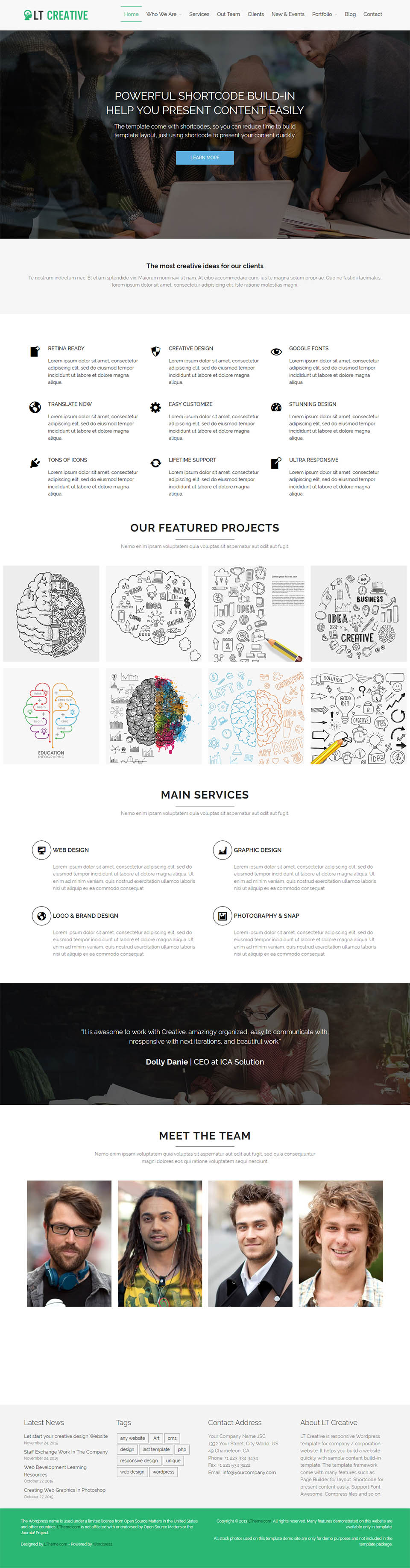 WordPress template LTheme Creative
