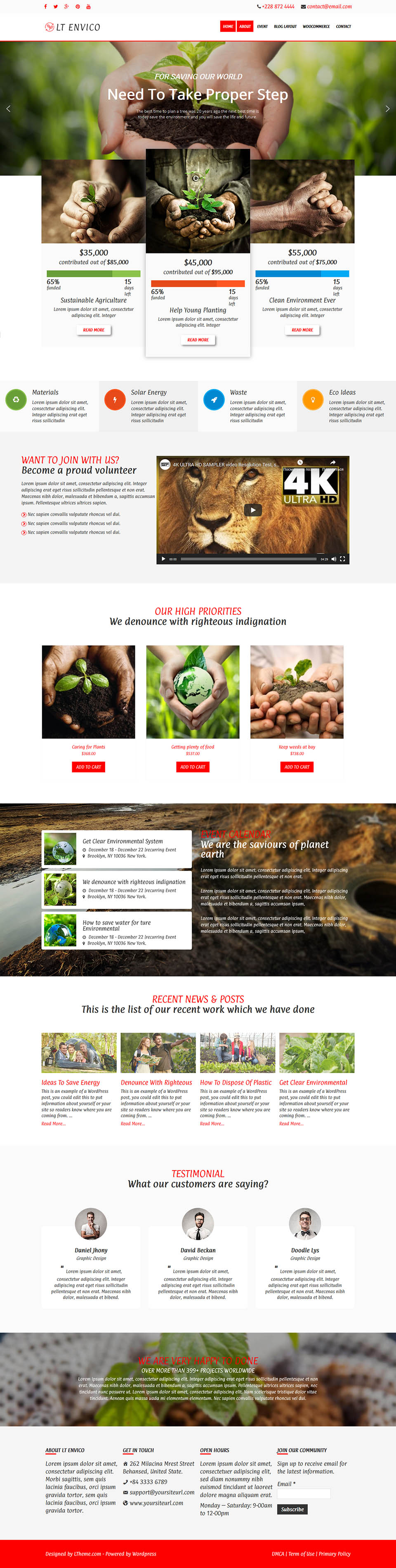 WordPress template LTheme Envico Onepage