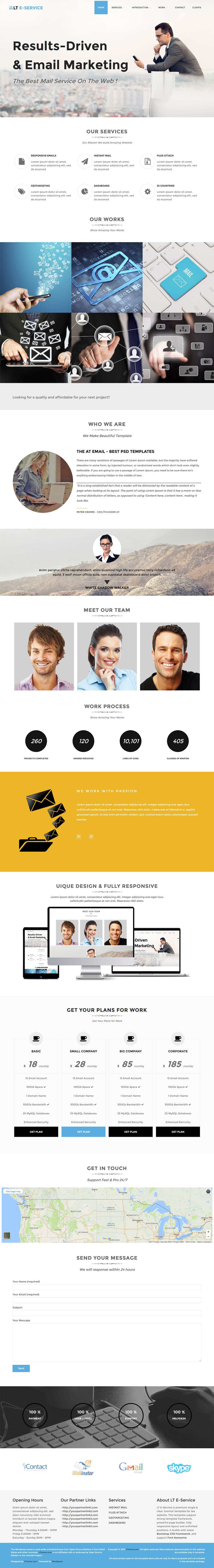 WordPress template LTheme eService Onepage