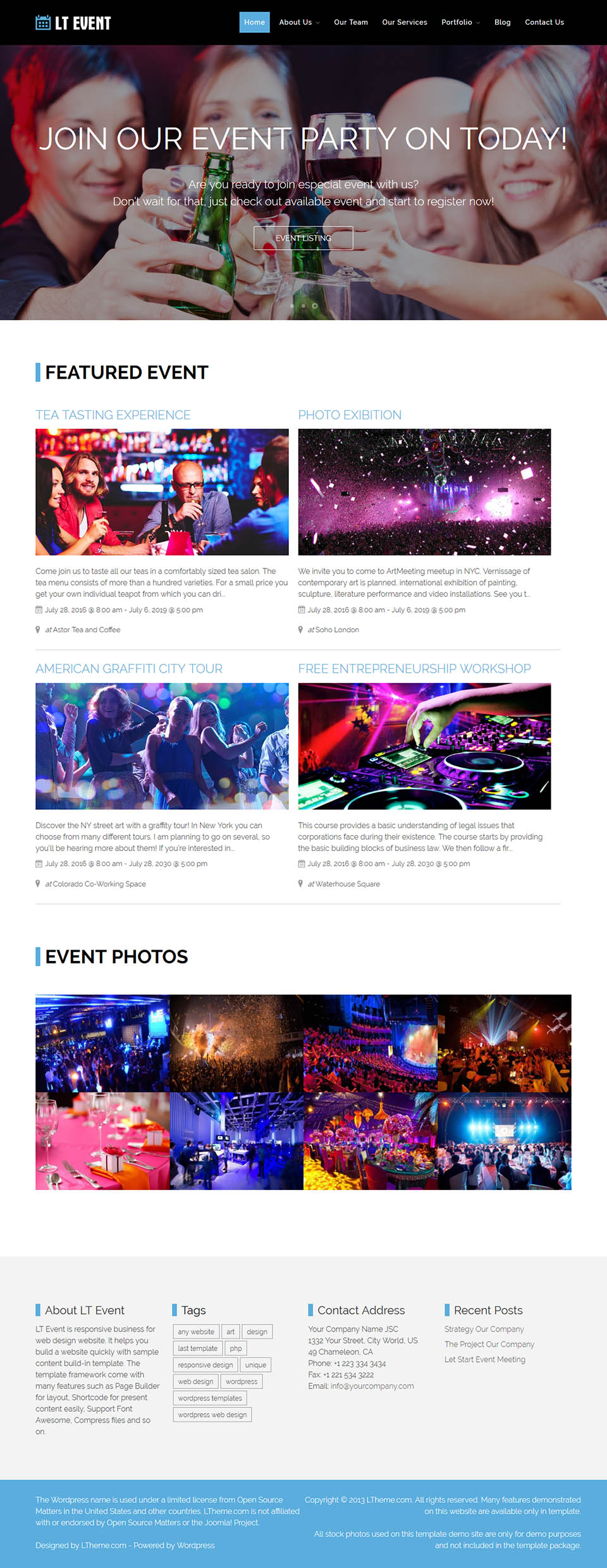 WordPress template LTheme Event