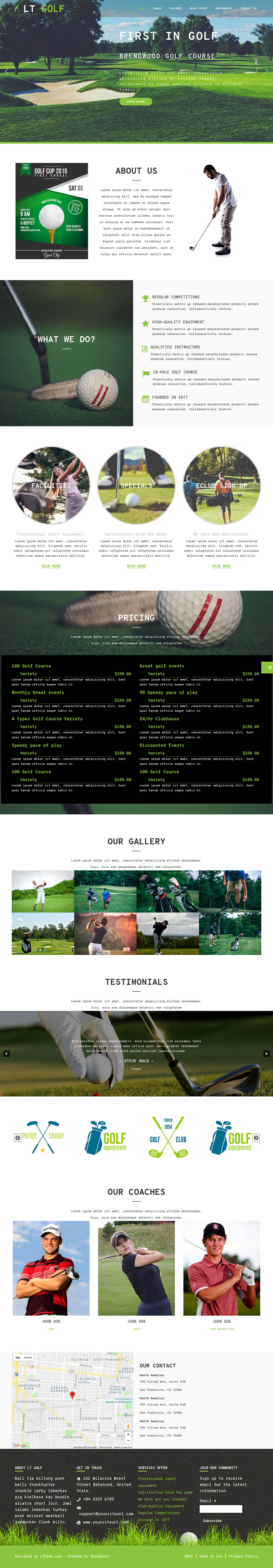 WordPress template LTheme Golf