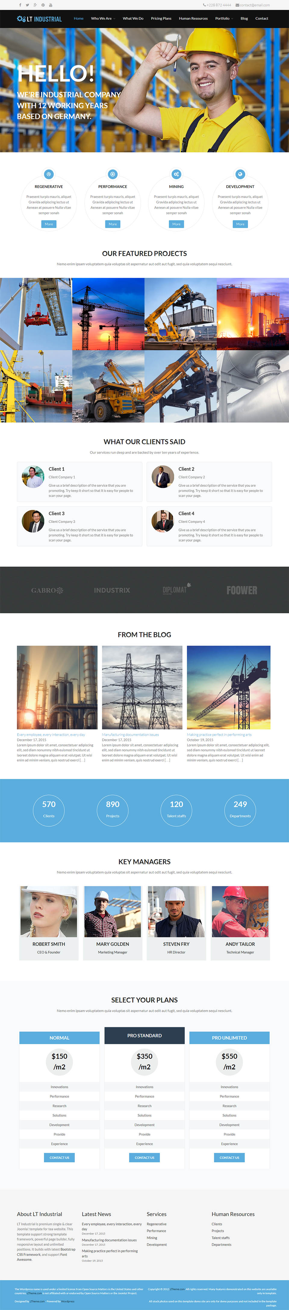 WordPress template LTheme Industrial