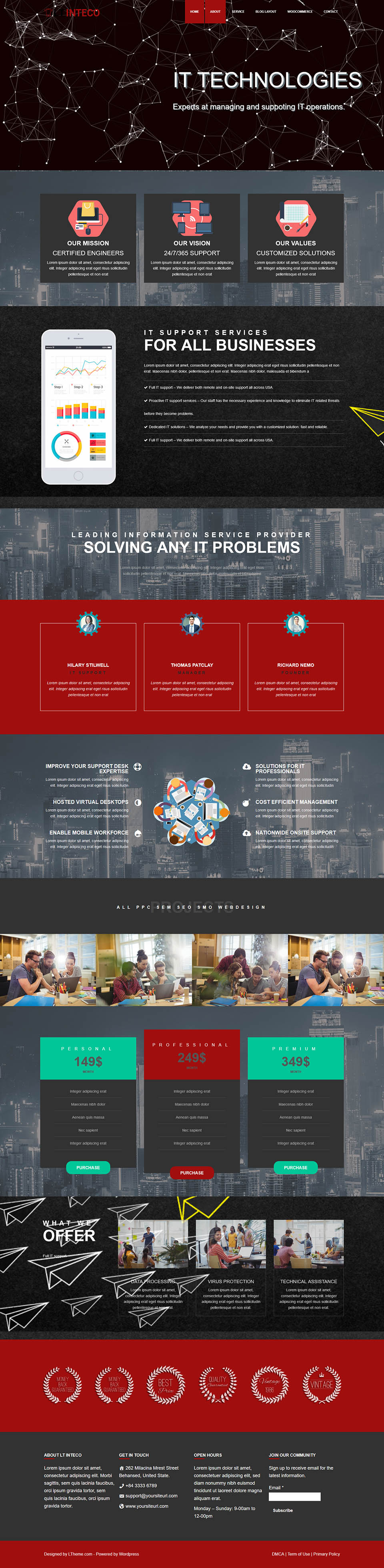 WordPress template LTheme Inteco Onepage