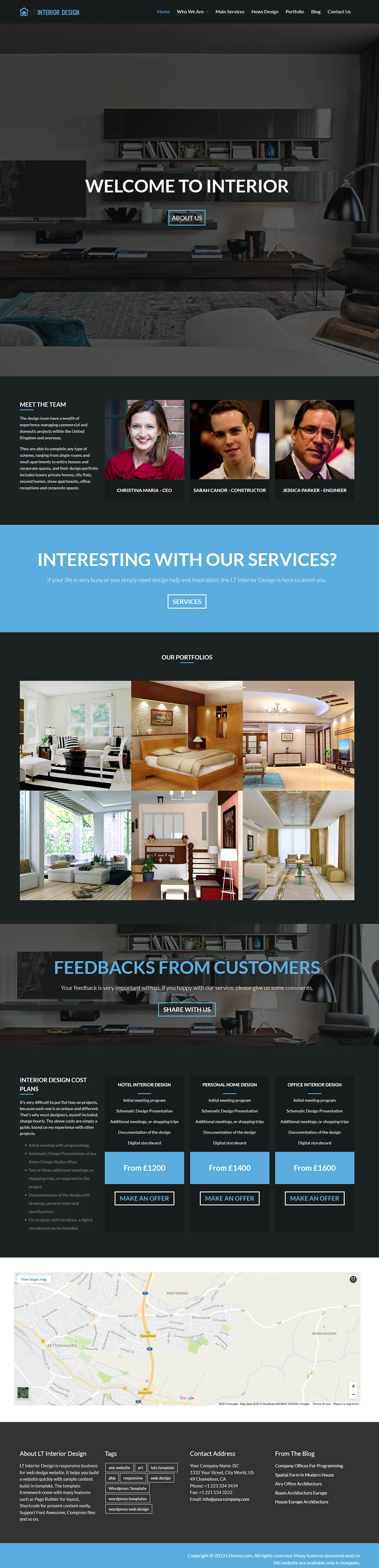WordPress template LTheme Interior Design