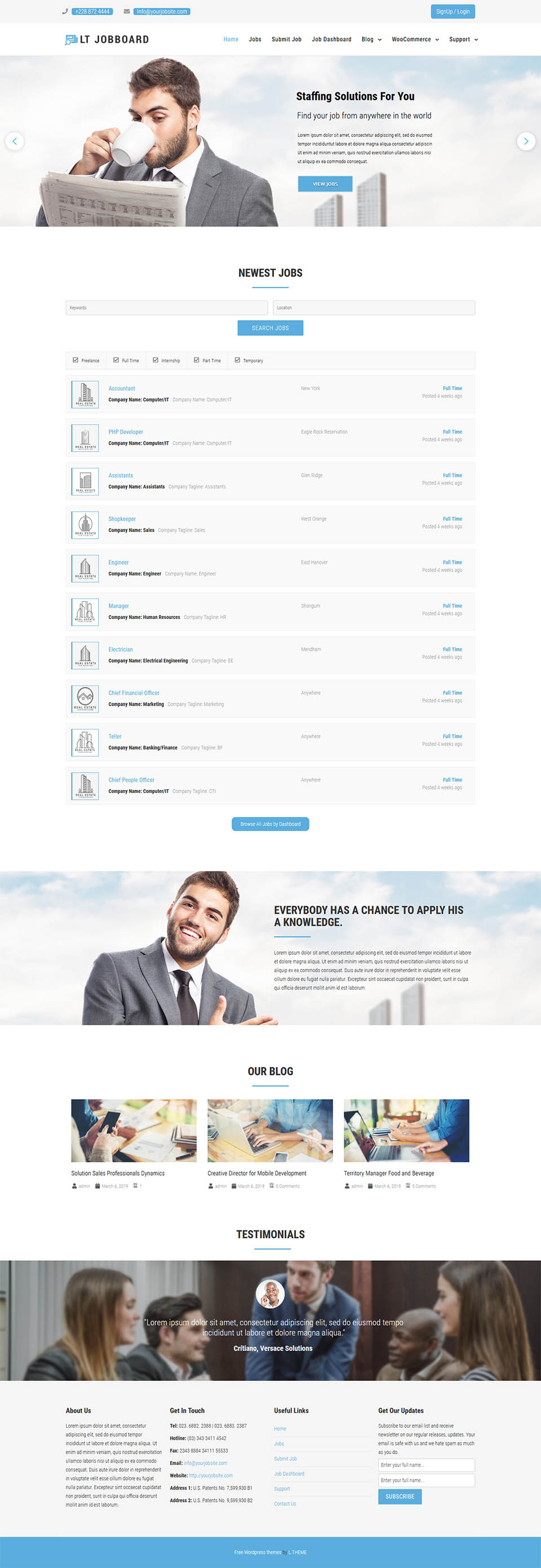 WordPress template LTheme Jobboard