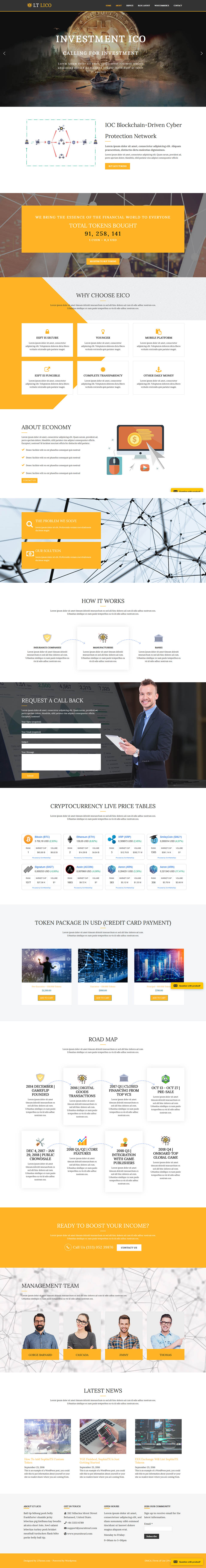 WordPress template LTheme Lico Onepage