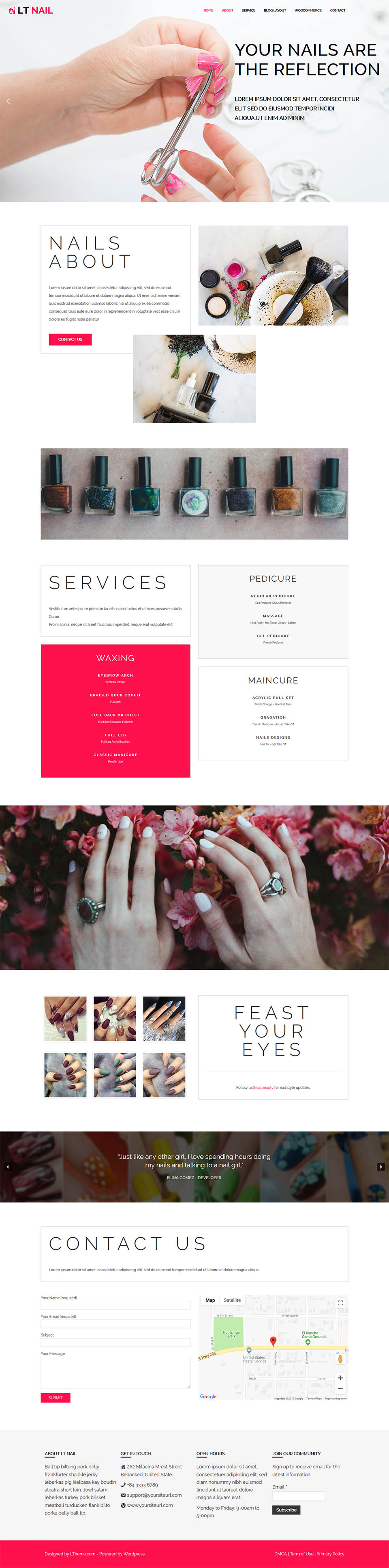WordPress template LTheme Nail Onepage