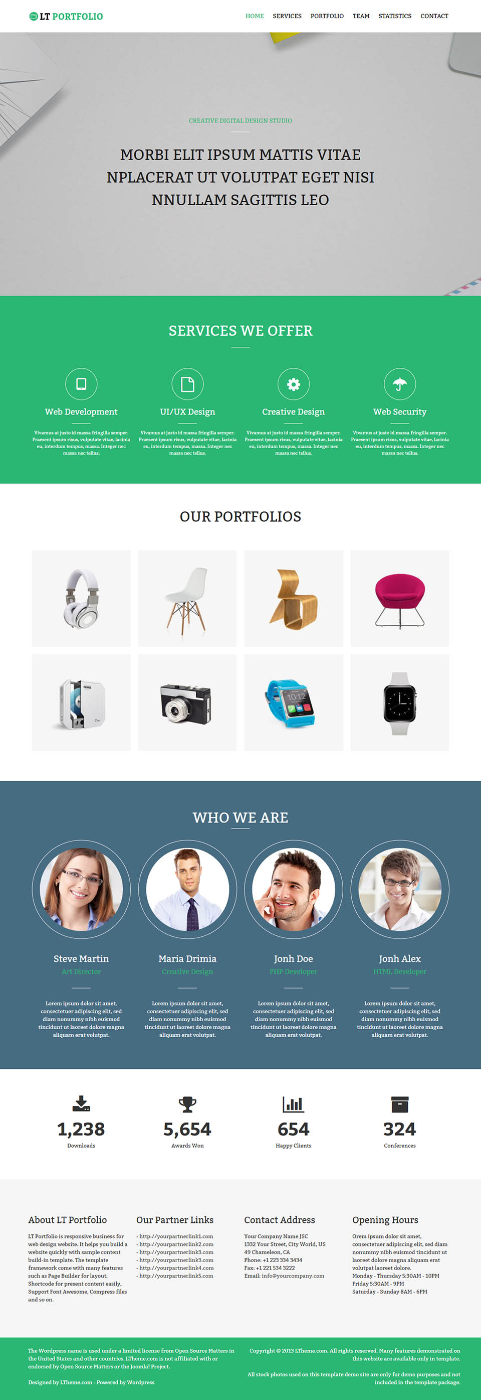 WordPress template LTheme Portfolio Onepage