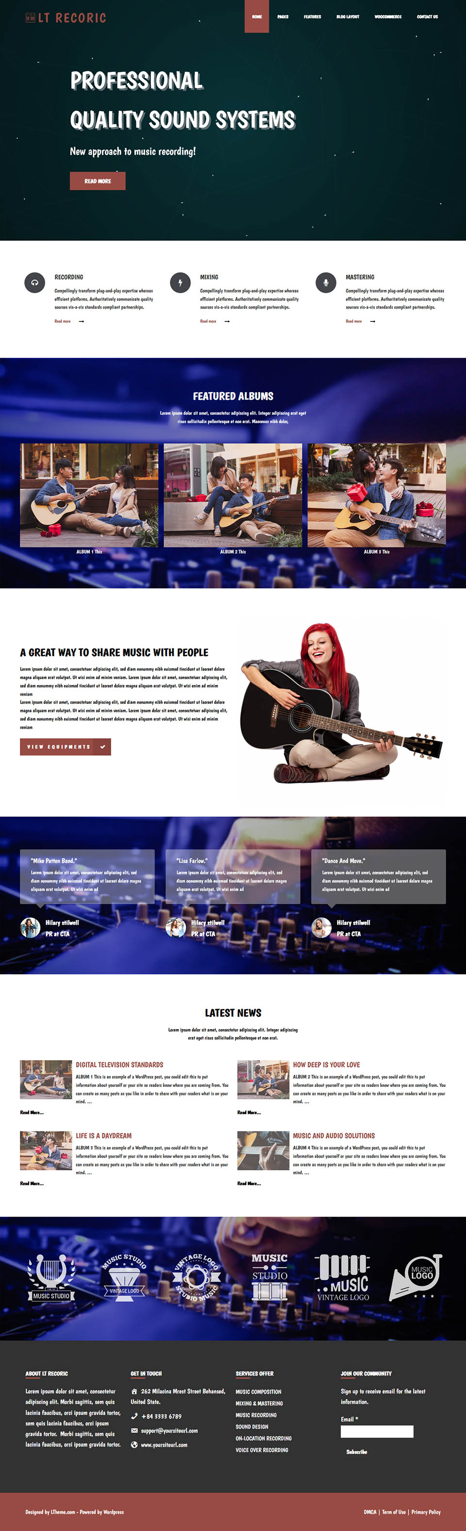WordPress template LTheme Recoric