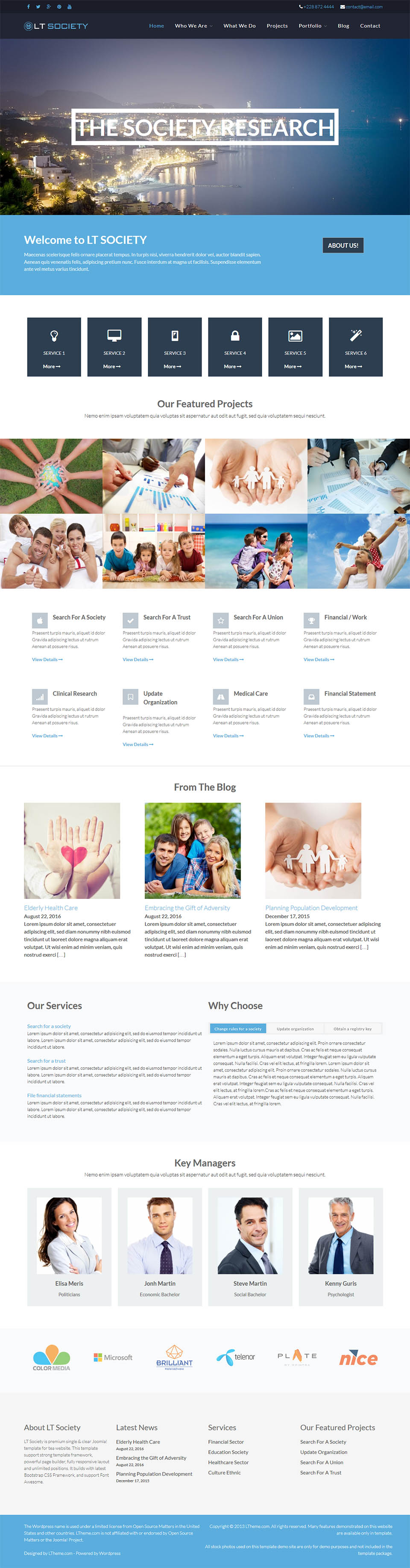 WordPress template LTheme Society