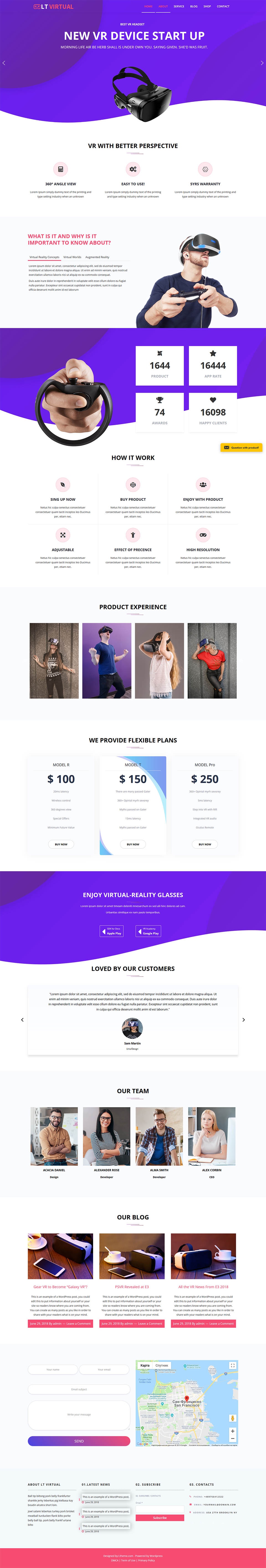 WordPress template LTheme Virtual Onepage