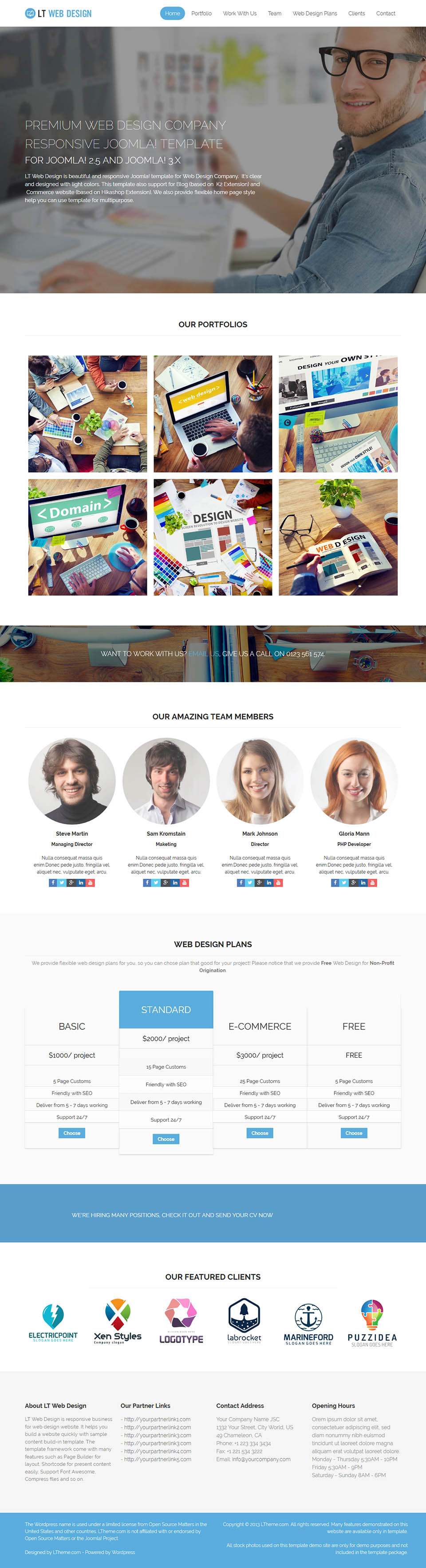 WordPress template LTheme Web Design Onepage