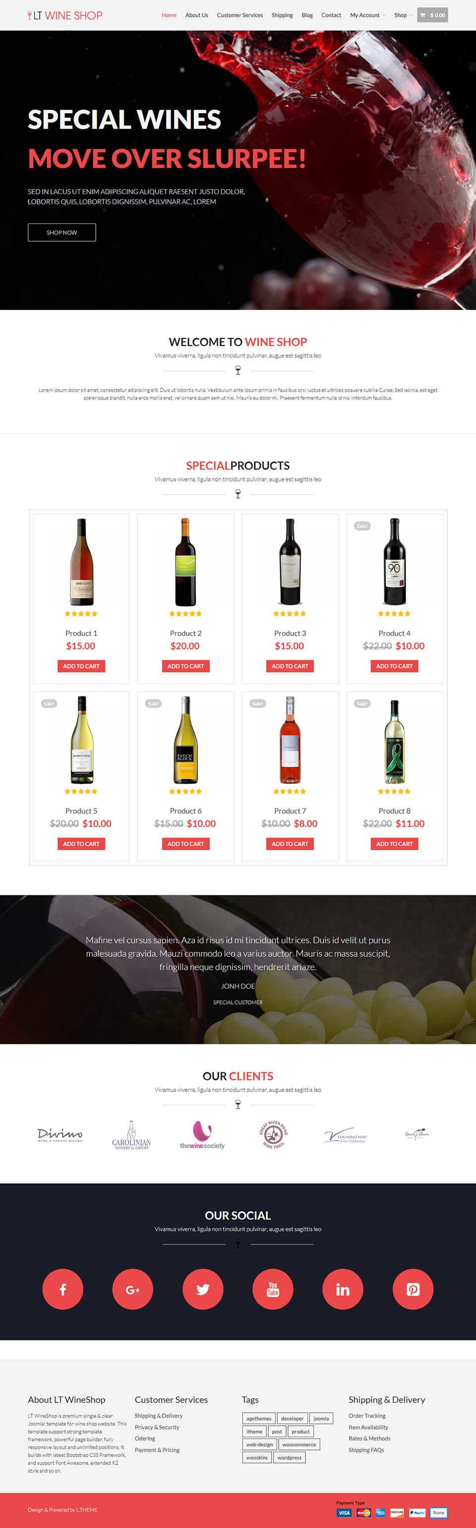 WordPress template LTheme Wine Shop