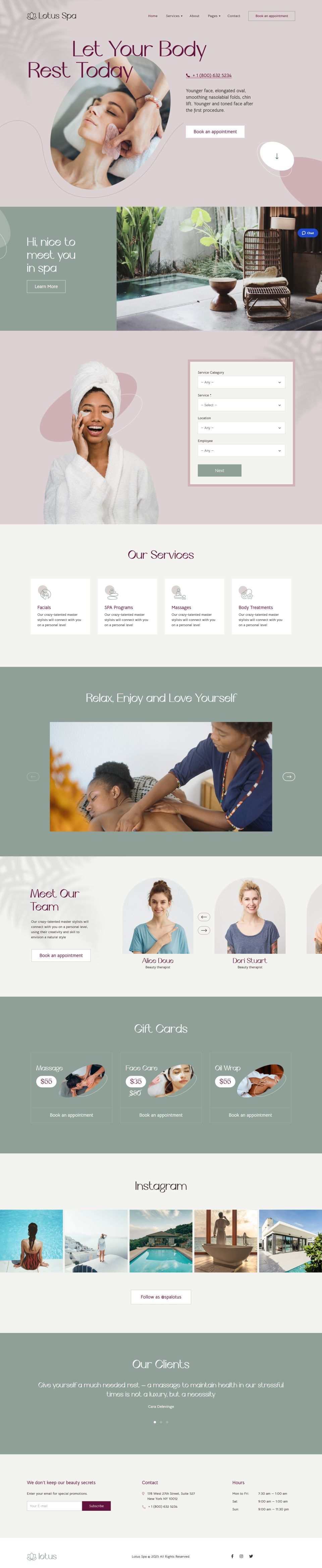 WordPress template MotoPress Lotus Spa