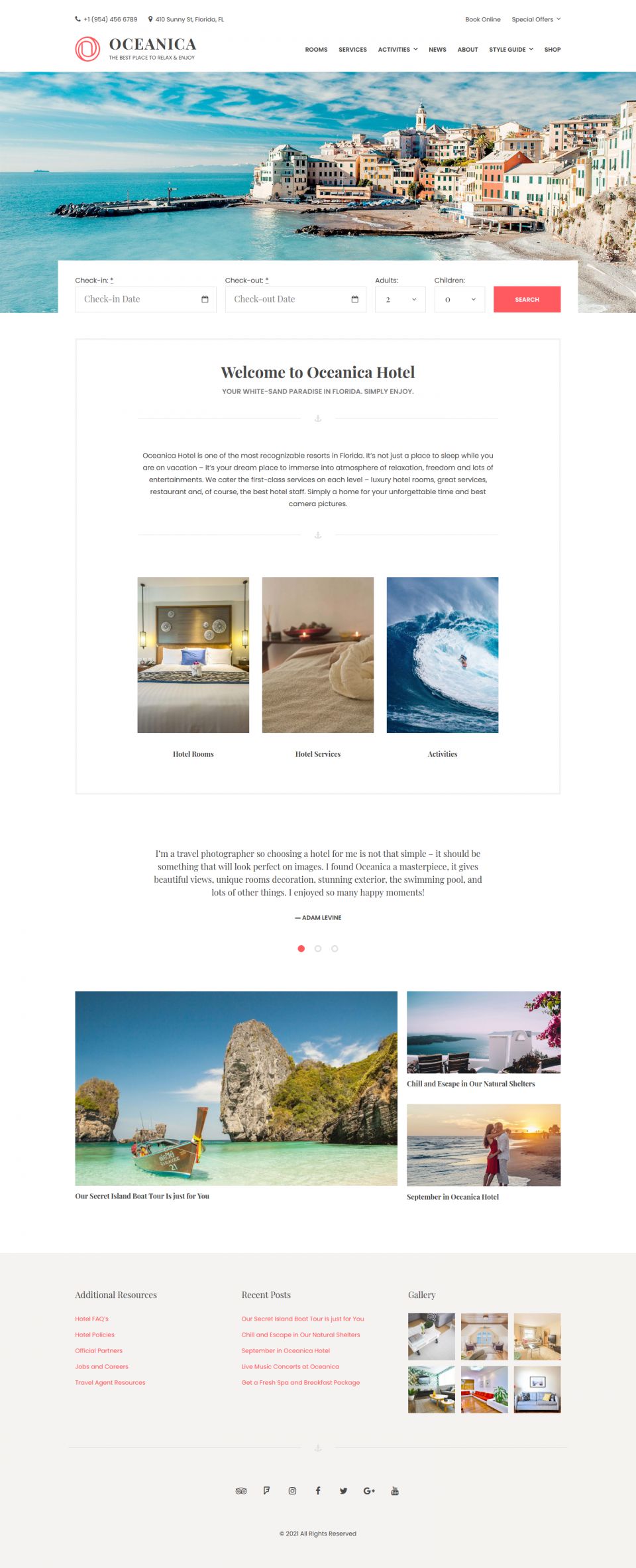 WordPress template MotoPress Oceanica