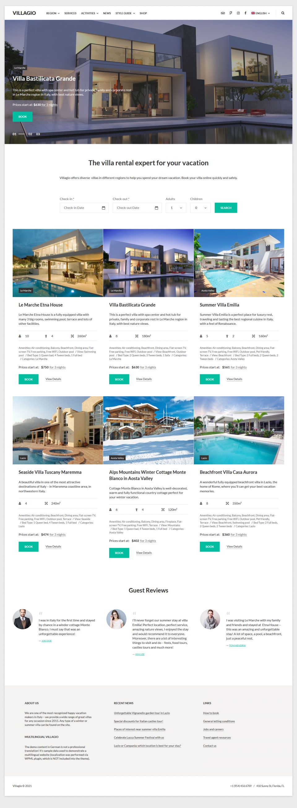 WordPress template MotoPress Villagio