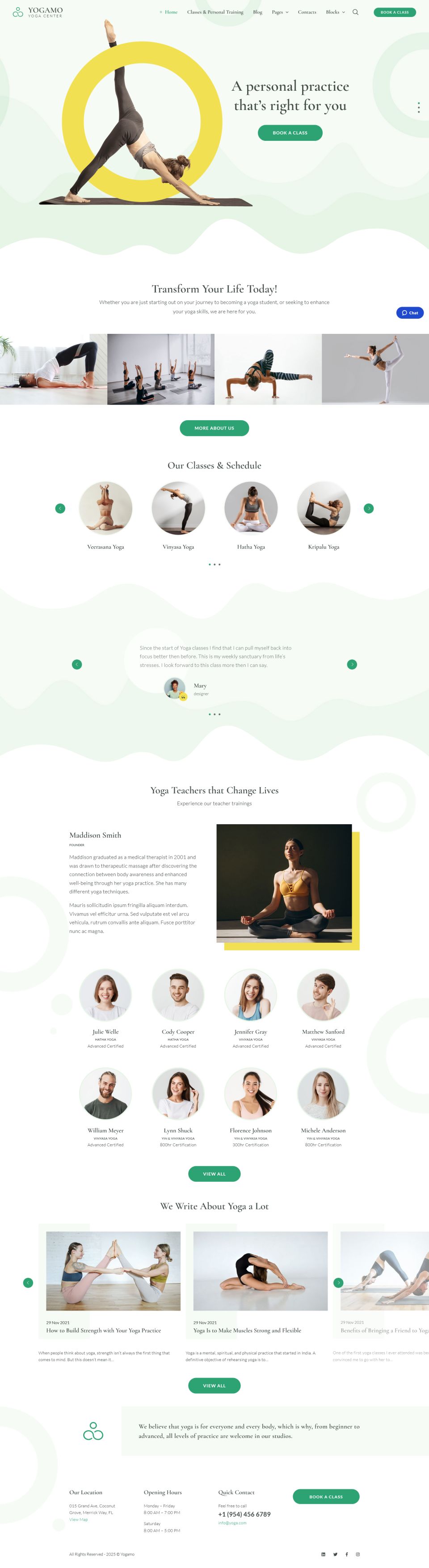 WordPress template MotoPress Yogamo