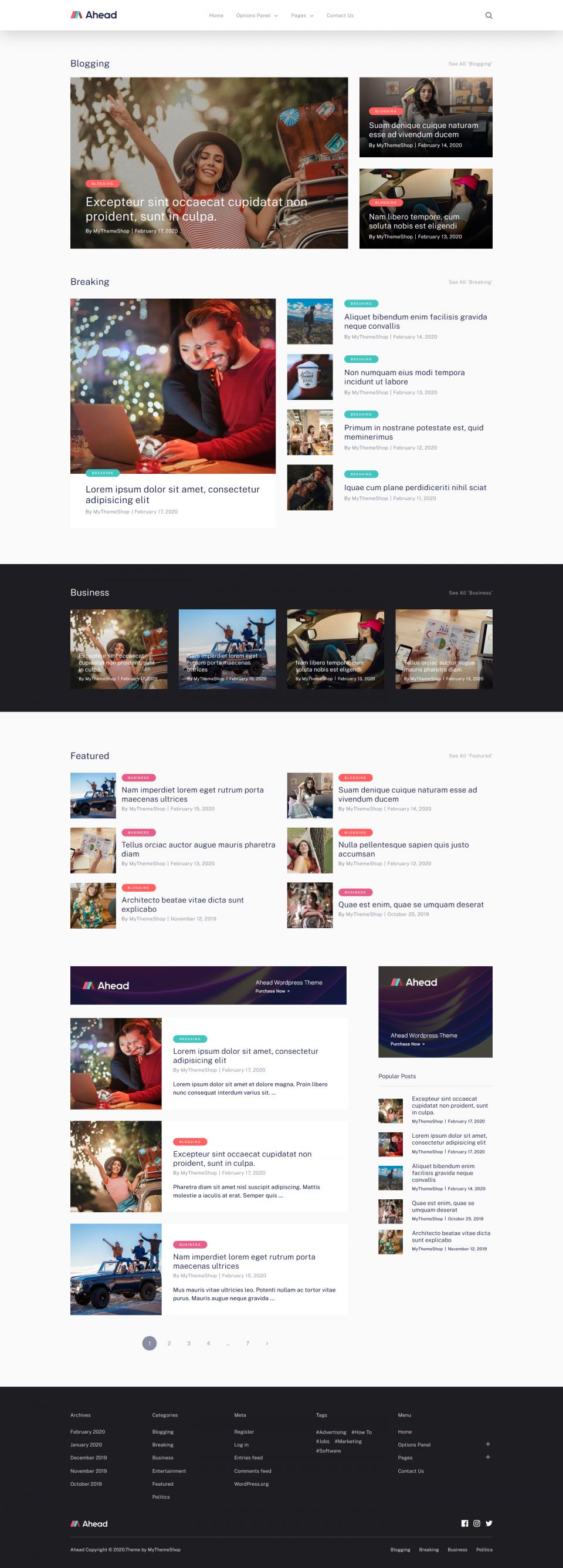 WordPress template MyThemeShop Ahead