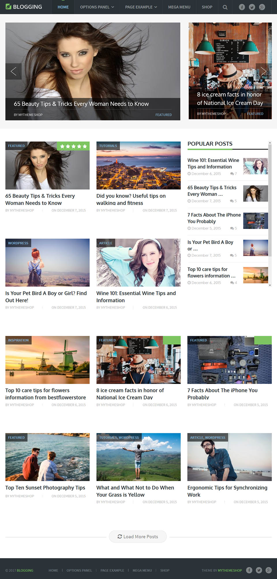 WordPress template MyThemeShop Blogging